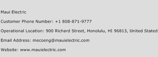 Maui Electric Phone Number Customer Service