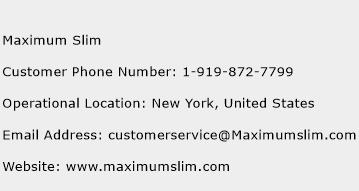 Maximum Slim Phone Number Customer Service