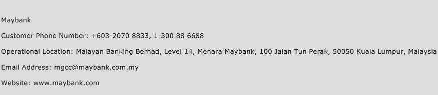 Maybank Number | Maybank Customer Service Phone Number ...