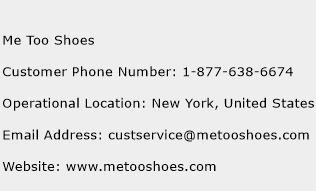 Me Too Shoes Phone Number Customer Service