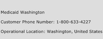 Medicaid Washington Phone Number Customer Service