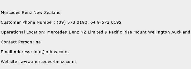 Mercedes Benz New Zealand Phone Number Customer Service
