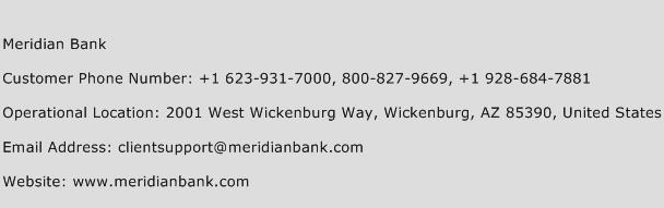 Meridian Bank Phone Number Customer Service