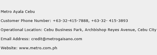 Metro Ayala Cebu Phone Number Customer Service