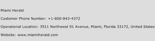 Miami Herald Phone Number Customer Service