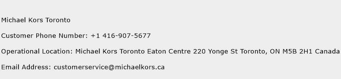 Michael Kors Toronto Phone Number Customer Service