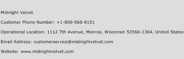 Midnight Velvet Phone Number Customer Service