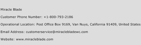 Miracle Blade Phone Number Customer Service