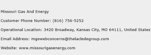Missouri Gas And Energy Phone Number Customer Service