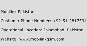 Mobilink Pakistan Phone Number Customer Service