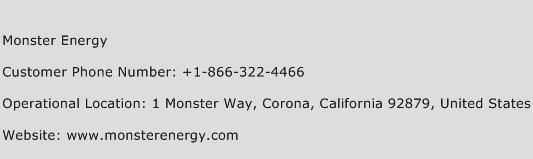 Monster Energy Phone Number Customer Service