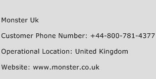 Monster Uk Phone Number Customer Service