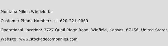 Montana Mikes Winfield KS Phone Number Customer Service