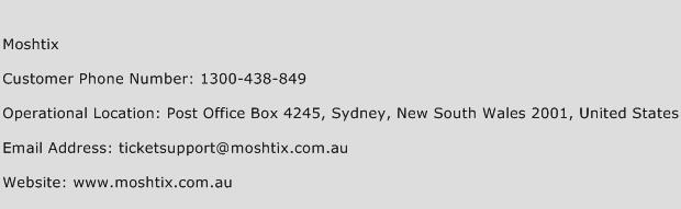 Moshtix Phone Number Customer Service