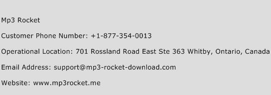 Mp3 Rocket Phone Number Customer Service
