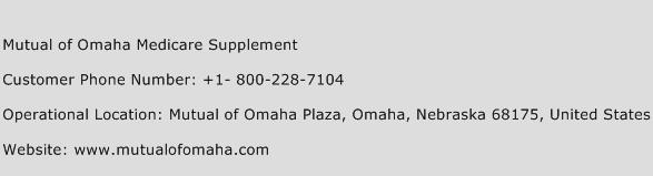 Mutual of Omaha Medicare Supplement Phone Number Customer Service