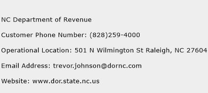 NC Department of Revenue Phone Number Customer Service