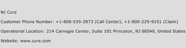 NJ Cure Phone Number Customer Service
