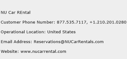 NU Car Rental Phone Number Customer Service