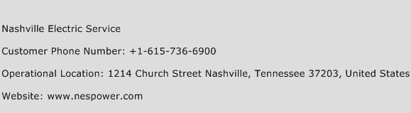 Nashville Electric Service Phone Number Customer Service