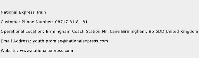 National Express Train Phone Number Customer Service