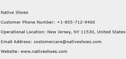 Native Shoes Phone Number Customer Service