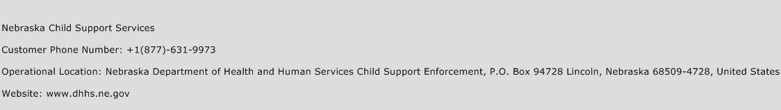 Nebraska Child Support Services Phone Number Customer Service