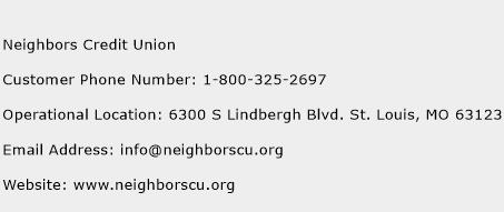Neighbors Credit Union Phone Number Customer Service