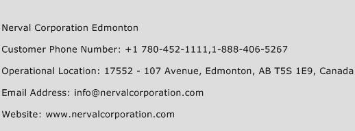 Nerval Corporation Edmonton Phone Number Customer Service
