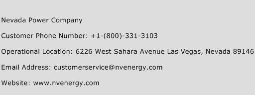 Nevada Power Company Phone Number Customer Service