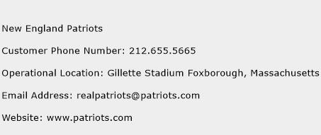 New England Patriots Phone Number Customer Service