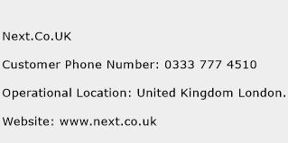 Next.Co.UK Phone Number Customer Service