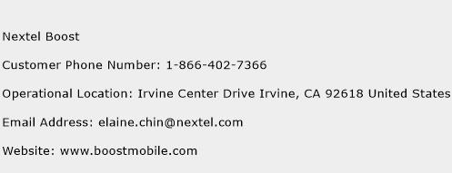Nextel Boost Phone Number Customer Service