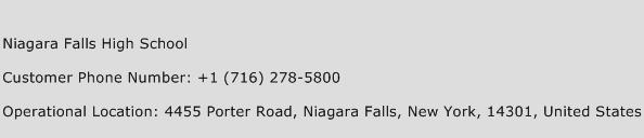 Niagara Falls High School Phone Number Customer Service