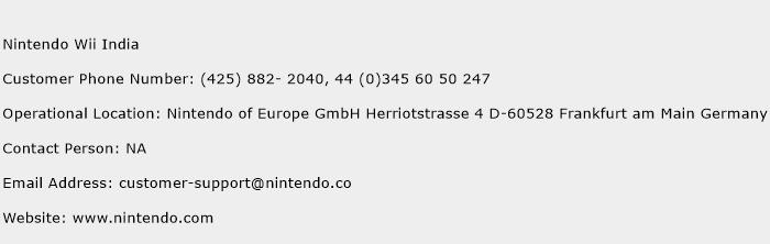 Nintendo Wii India Phone Number Customer Service