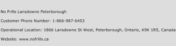 No Frills Lansdowne Peterborough Phone Number Customer Service