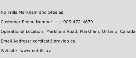 No Frills Markham and Steeles Phone Number Customer Service