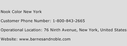 Nook Color New York Phone Number Customer Service