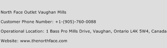 North Face Outlet Vaughan Mills Phone Number Customer Service
