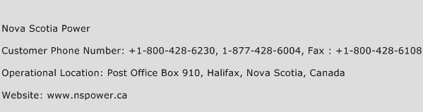 Nova Scotia Power Contact Number Nova Scotia Power Customer Service 