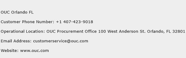 OUC Orlando FL Phone Number Customer Service
