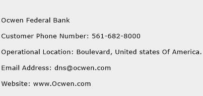 Ocwen Federal Bank Phone Number Customer Service