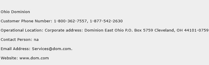 Ohio Dominion Phone Number Customer Service