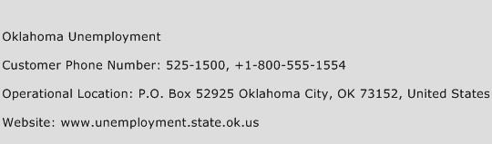Oklahoma Unemployment Phone Number Customer Service