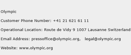 Olympic Phone Number Customer Service