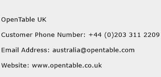 OpenTable UK Phone Number Customer Service