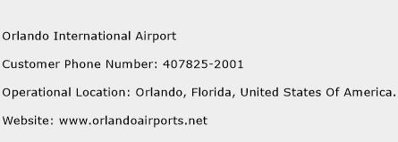 Orlando International Airport Phone Number Customer Service