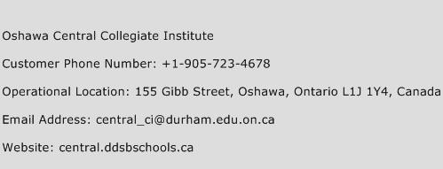 Oshawa Central Collegiate Institute Phone Number Customer Service