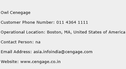 Owl Cenegage Phone Number Customer Service