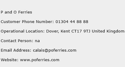 P and O Ferries Phone Number Customer Service